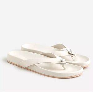 EUC J.Crew Pacific Leather Thong Sandals Ivory White Size 9